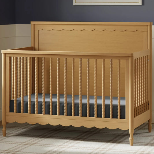 Ambrosia 4-in-1 Convertible Crib in Honey finish for modern nurseries in Los Angeles