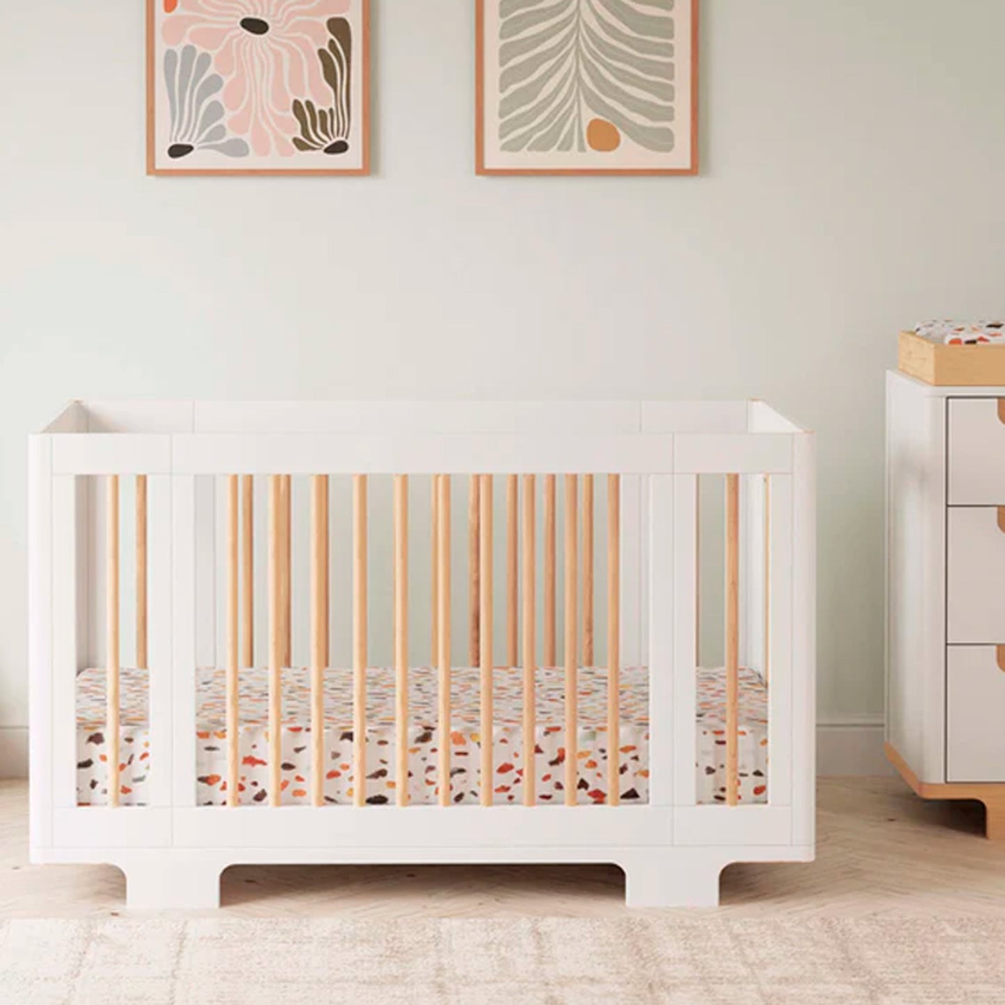 KFS-881 All-Stages® 8-in-1 Convertible Crib in White & Natural
