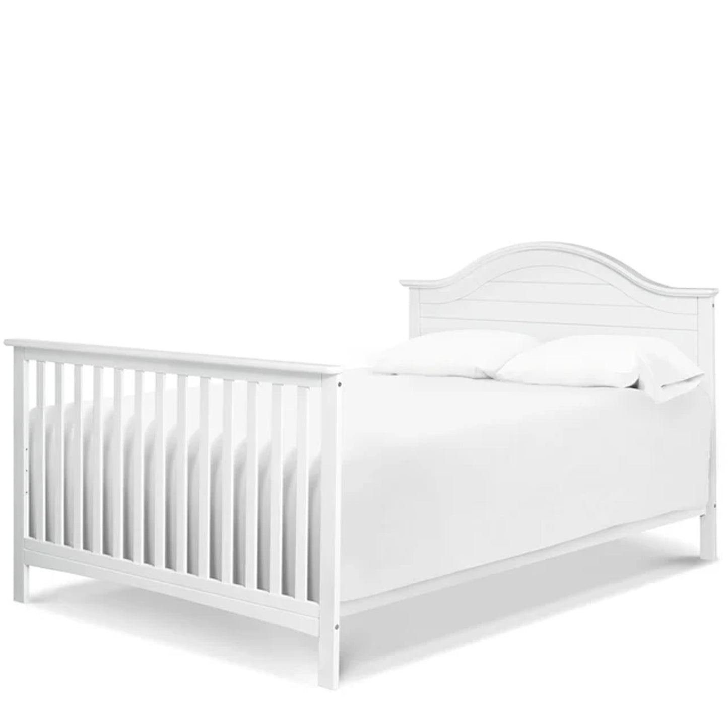 Beautiful 4-in-1 convertible crib combining traditional craftsmanship with modern farmhouse design