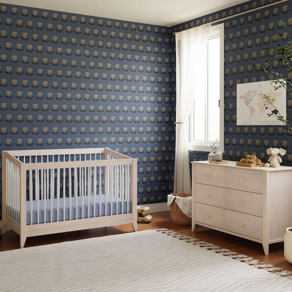 Modern nursery crib with tapered legs, featured at Kids & Baby Superstore near Glendale Los Angeles