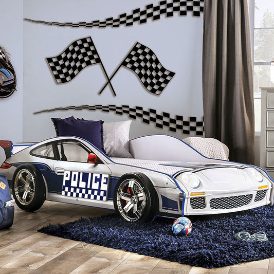 Children’s race car bed sold near Pasadena and Glendale at Kids & Baby Superstore – durable kids bedroom furniture with fun car design.