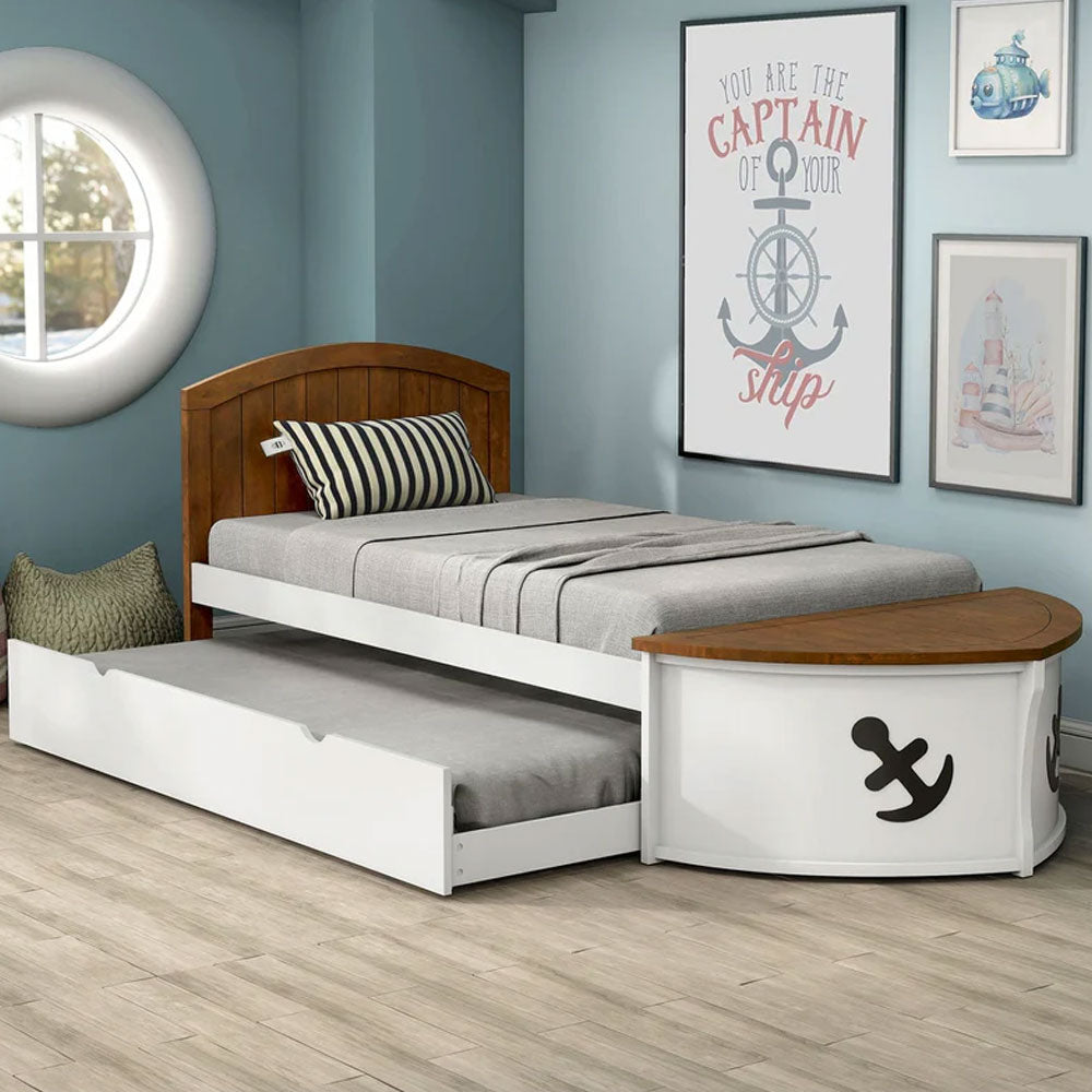 Affordable twin captain bed with trundle for kids – space-saving bedroom furniture in Eagle Rock LA near Burbank, Highland Park & Pasadena