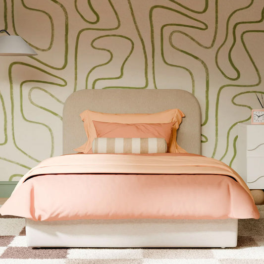 Modern twin upholstered kids bed with low-profile design in Los Angeles