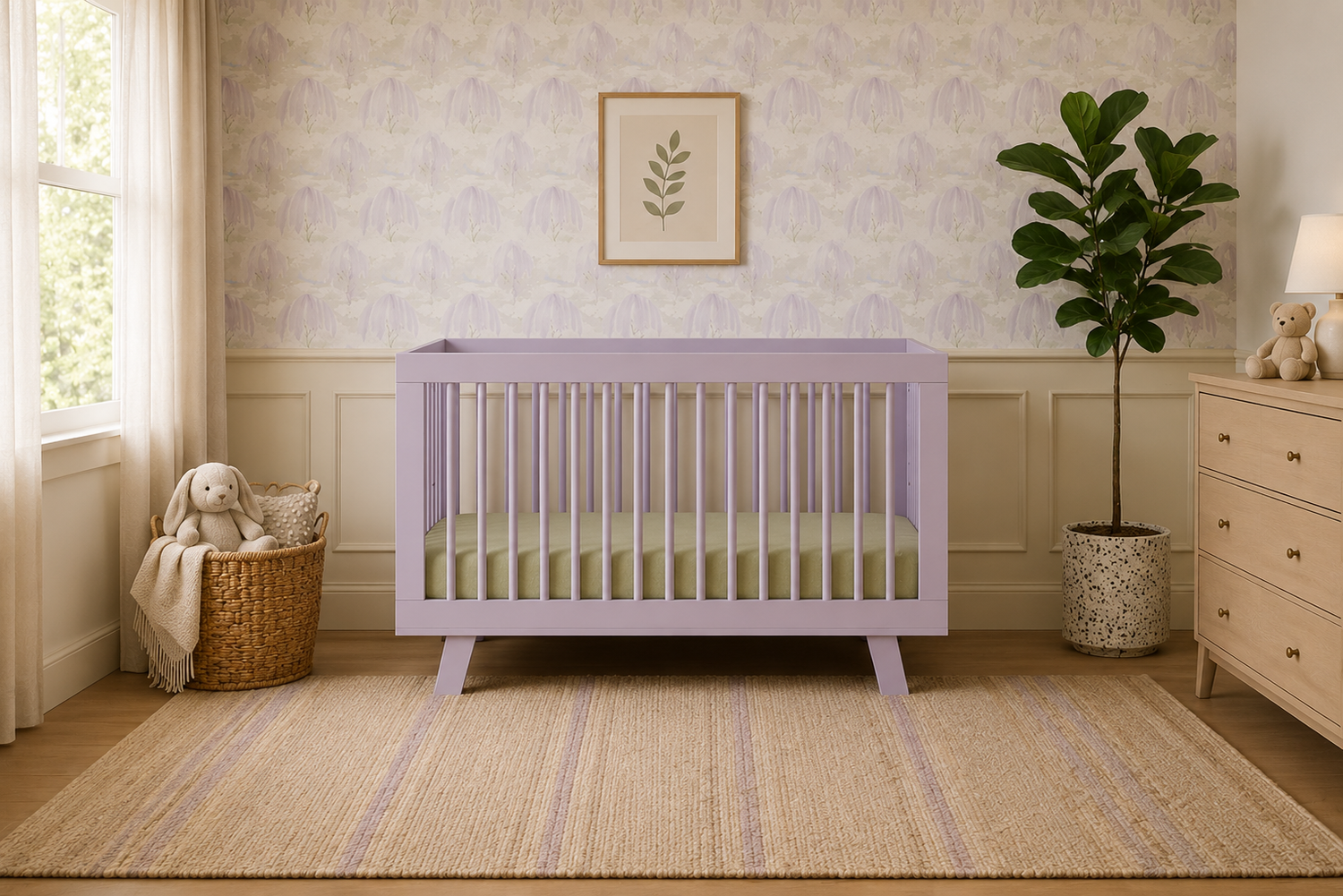 Premium 3-in-1 convertible crib in a beautiful nursery at Kids Furniture Superstore in Los Angeles. Modern baby crib with stylish décor, perfect for growing families. Serving Los Angeles, Pasadena, Glendale, Burbank, and Eagle Rock.