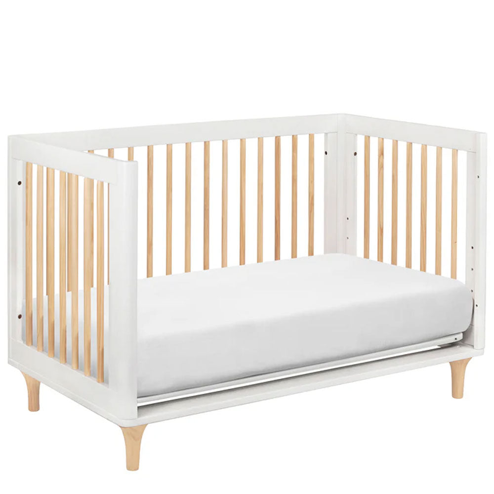 Babyletto Lolly 3-in-1 convertible crib in white and natural wood, modern nursery furniture Los Angeles