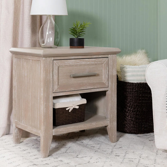 Barrow nightstand with drawer and open shelf storage