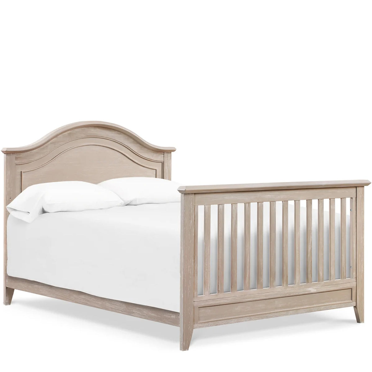 Barrow Rustic solid wood convertible crib with curved top for stylish nurseries in Southern California.