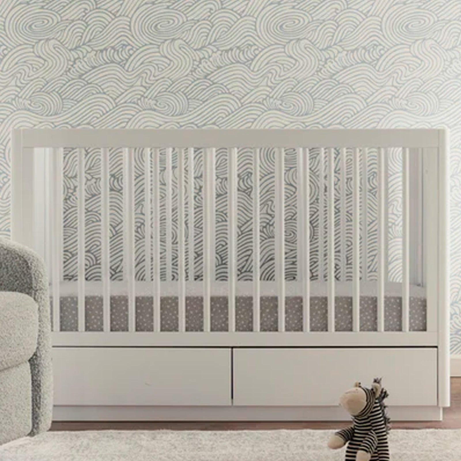 Premium Bento convertible crib for a modern nursery with GREENGUARD Gold certified construction
