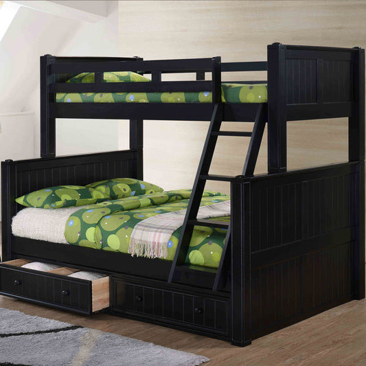 Black twin over full bunk bed with optional storage and trundle – Eagle Rock Los Angeles