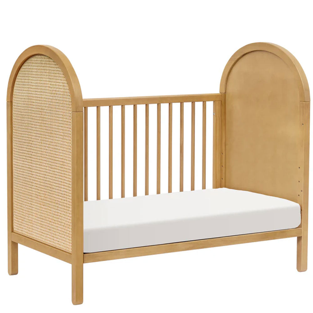 Bondi Cane 3-in-1 Convertible Crib with toddler bed kit – stylish cane panel crib, baby furniture in Eagle Rock, Los Angeles