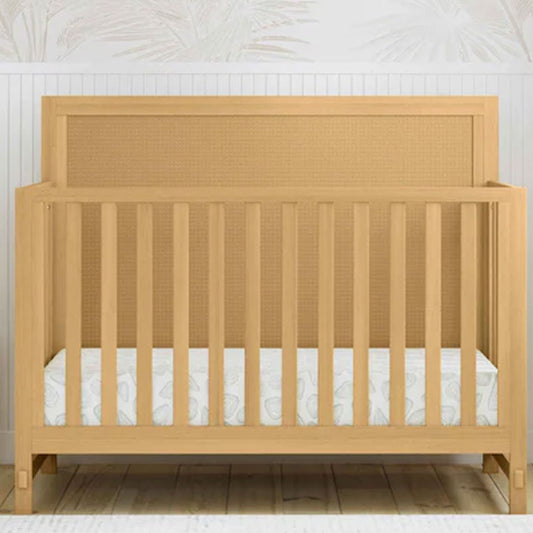 4-in-1 honey wood convertible crib with Greenguard Gold safety certification – baby furniture in Los Angeles