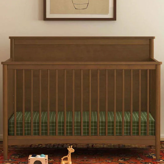 Warm wood 4-in-1 convertible crib with full-size bed option – nursery furniture in Los Angeles