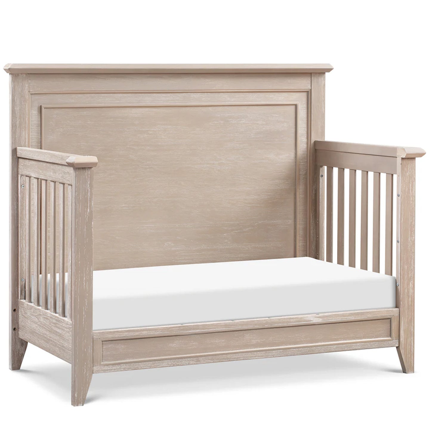 Premium baby crib with rustic wood finish available for families throughout Los Angeles County