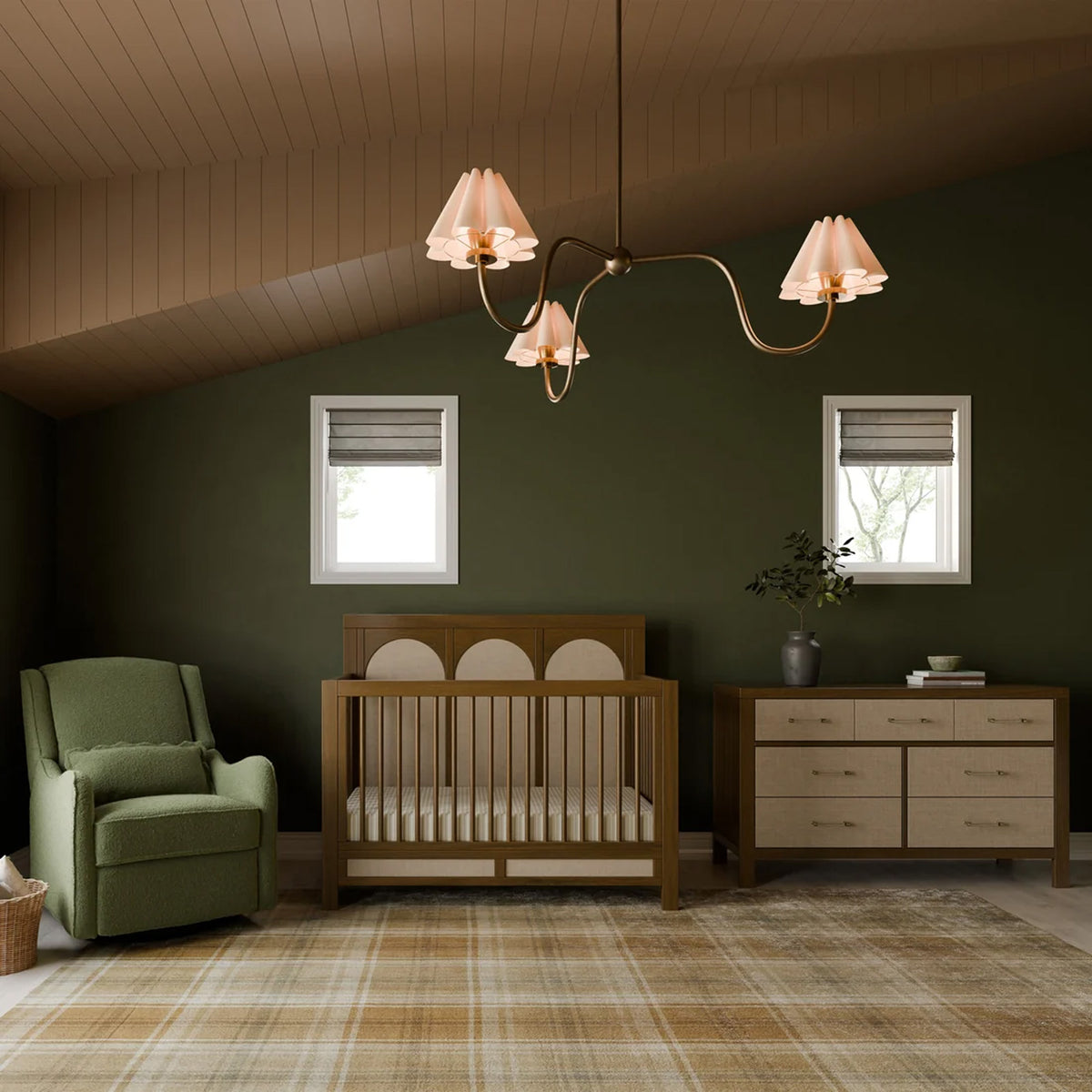 Eloise Natural Walnut baby crib for contemporary nursery furniture in Los Angeles