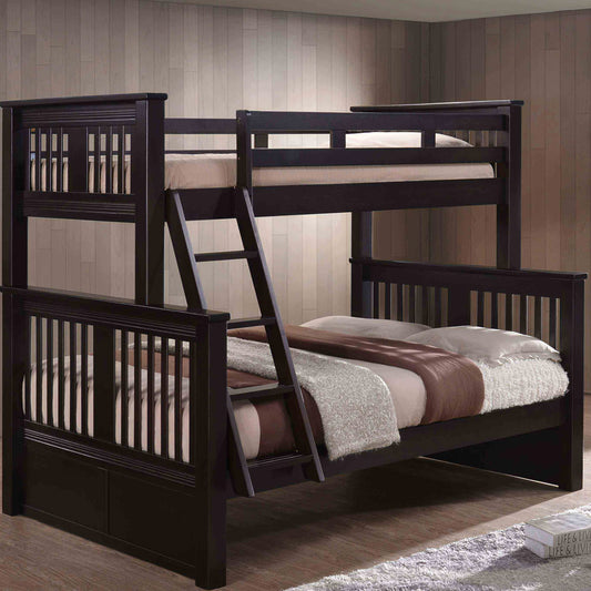 Espresso wood bunk bed with optional trundle or drawers – Los Angeles kids furniture