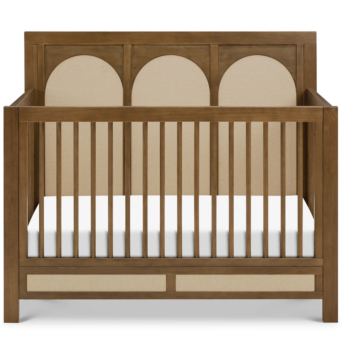 Eloise convertible crib in Natural Walnut designed to grow from newborn to toddler and full-size bed