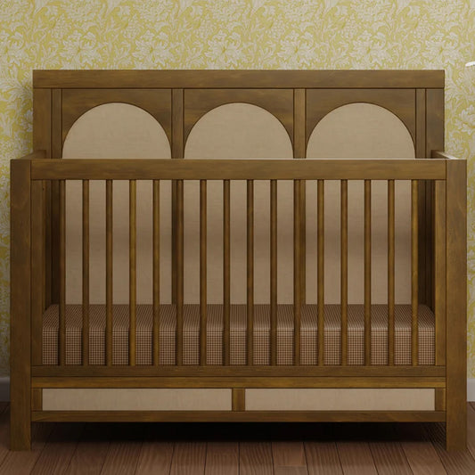 Eloise 4-in-1 Convertible Crib in Natural Walnut with timeless modern nursery design