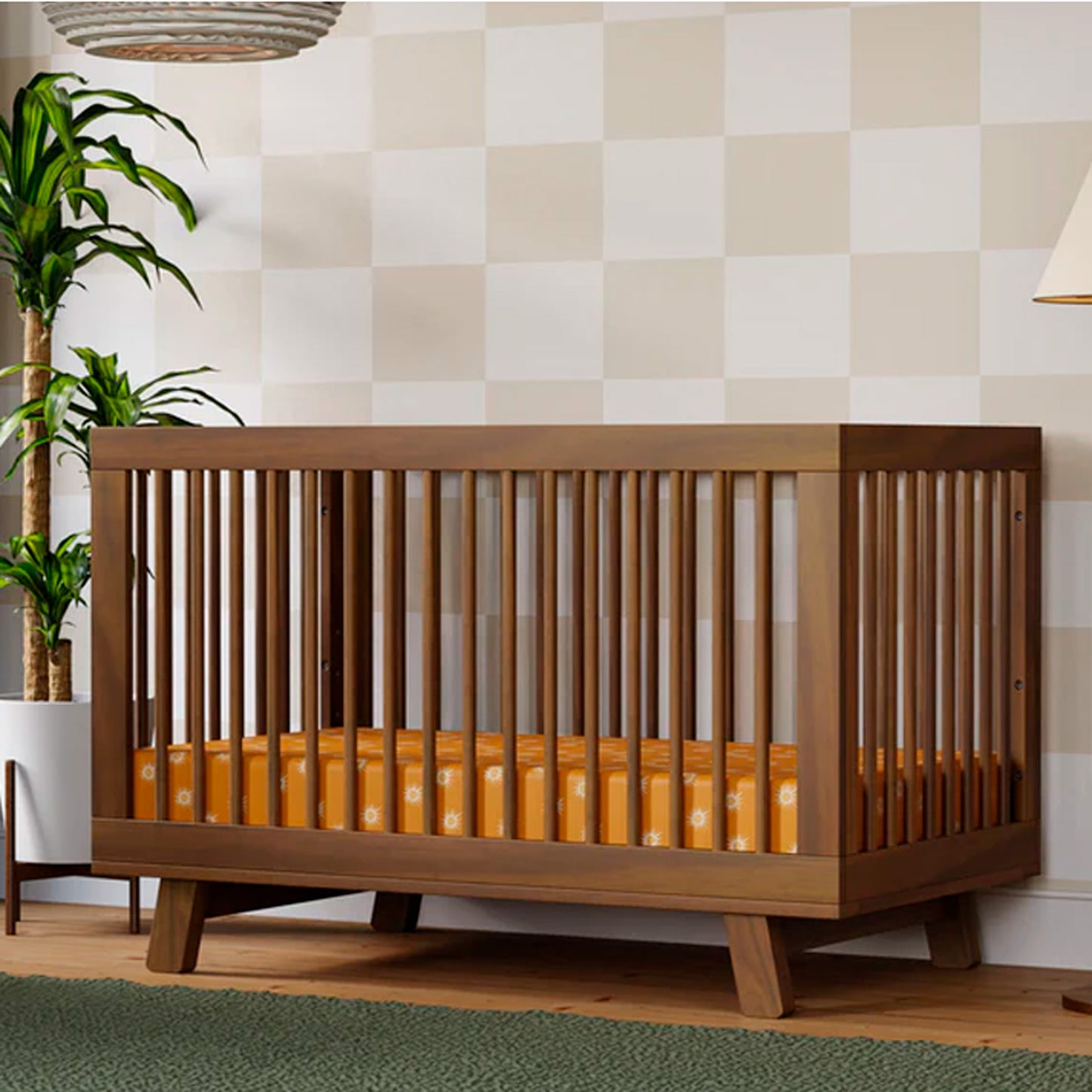 KFS-842 3-in-1 Convertible Spindle Crib in Natural Walnut