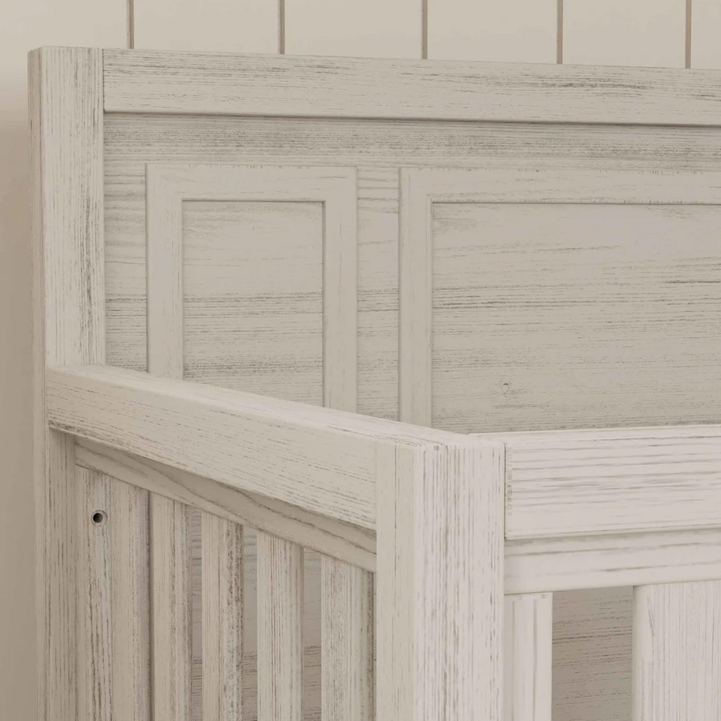 KFS-101 Modern Farmhouse 4-in-1 Convertible Crib – White Driftwood
