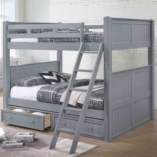 Moreno Grey Queen over Queen Bunk Bed with sturdy design for teens & young adults – Los Angeles furniture