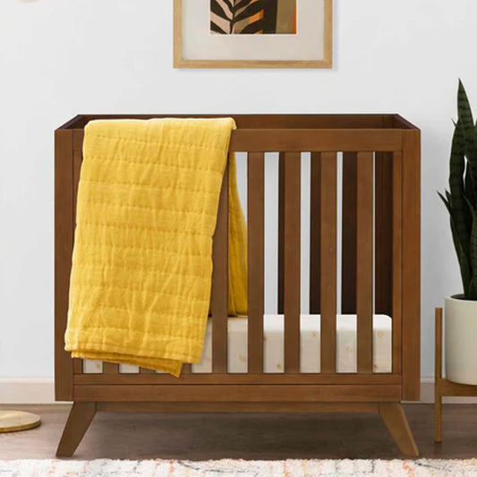 Otto 3-in-1 Convertible Mini Crib with 4-inch mattress, Los Angeles kids furniture.