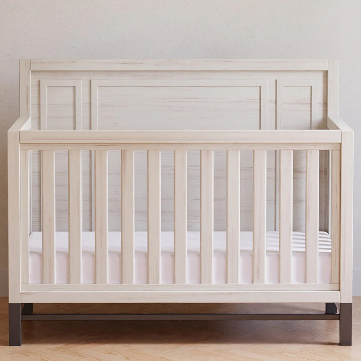 KFS-101 Modern Farmhouse 4-in-1 Convertible Crib – White Driftwood