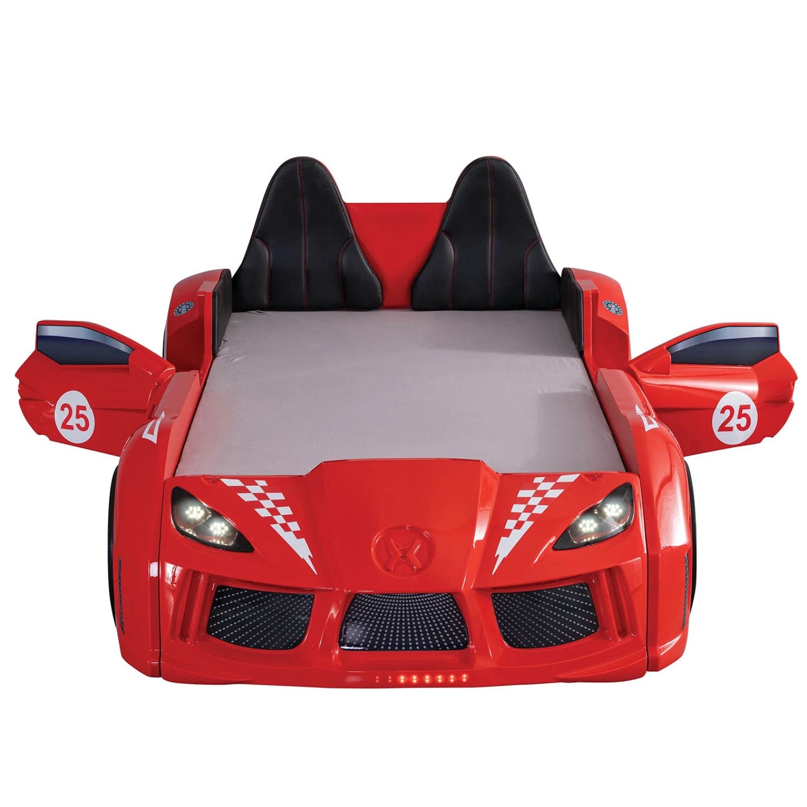 KFS Kids Race Car Bed with Headlight Night Lights
