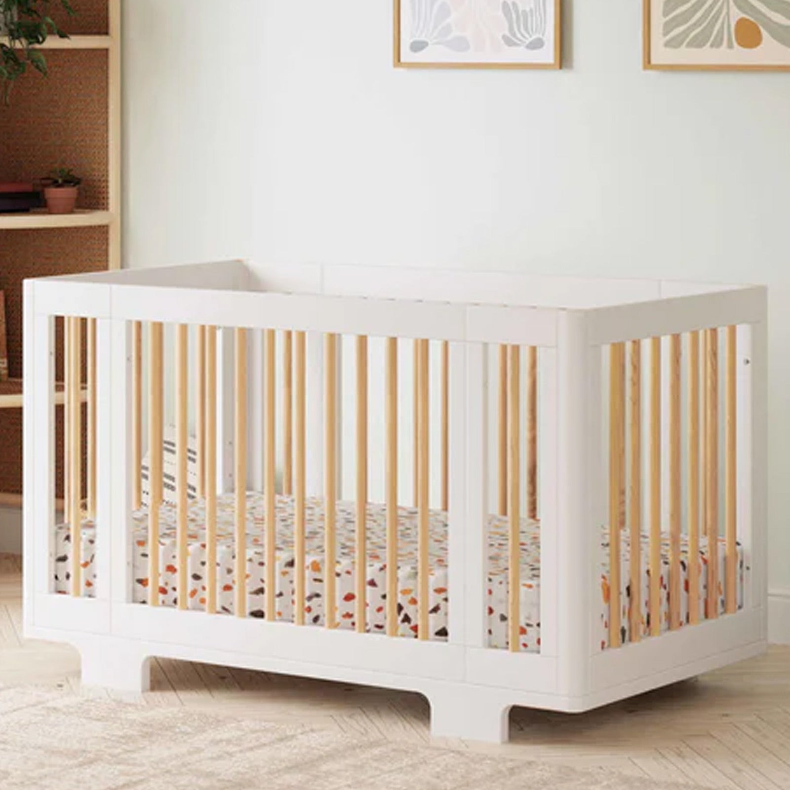 GREENGUARD Gold certified Yuzu convertible crib with contemporary design for growing families